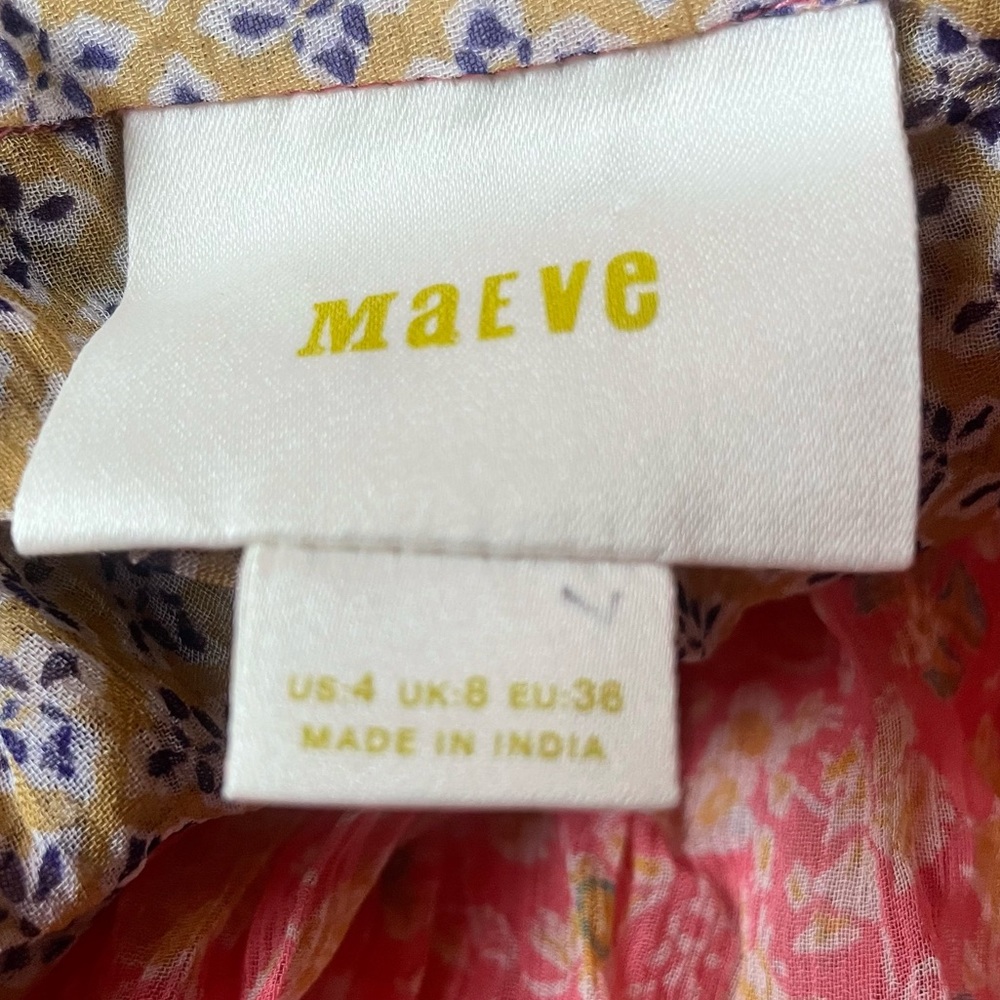 Anthropologie Maeve Sheer Babydoll Dress- Size 4 - Picture 7 of 11